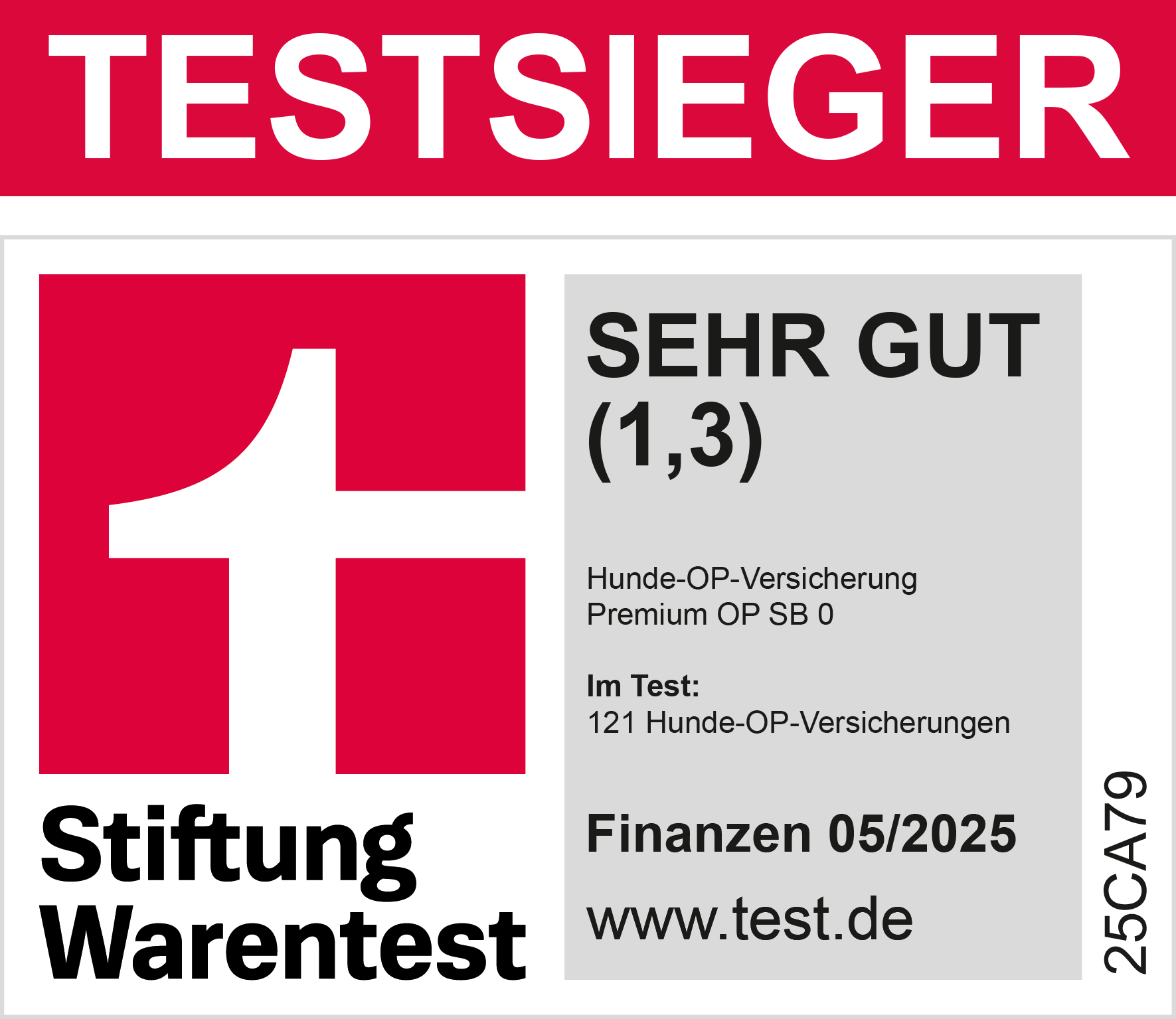 Stiftung Warentest Sehr gut 1,3 für OP-Hundekrankenversicherung der Barmenia
